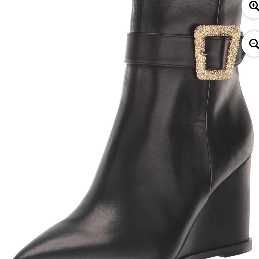 Sam Edelman Black Ankle Boots with Gold Buckle - Picture 6 of 13